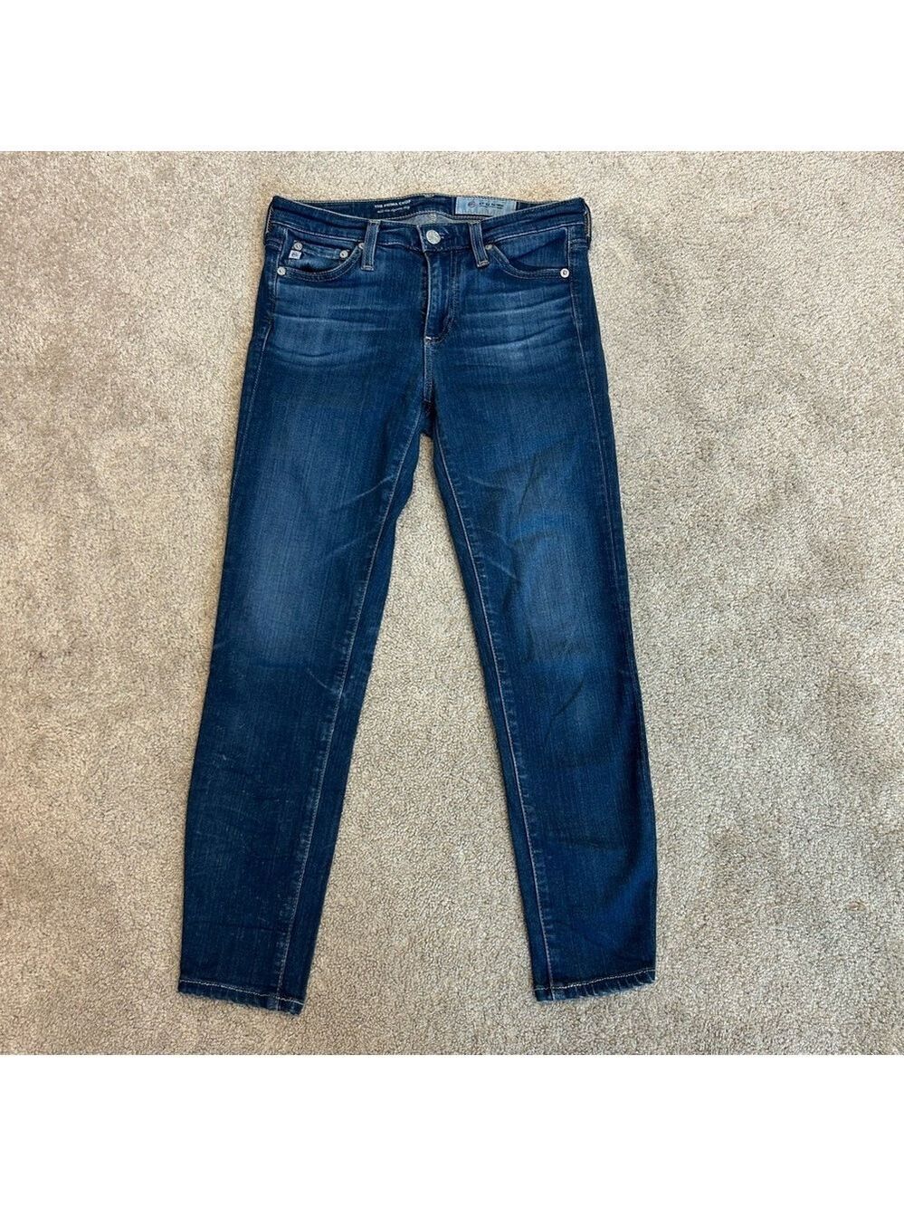 AG Adriano Goldschmied The Prima Crop mid-rise cigarette crop denim jeans Sz 25
